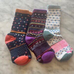 Bombas Women's Holiday Calf Sock ~ Fair Isle Mix~ Size Small